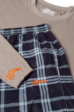 Uptheir Dual Check Pattern Pyjama Set - Grey -Famous Menswear Store tumbnail 66d0a11c cd82 43ed 96d0 b671383185ad