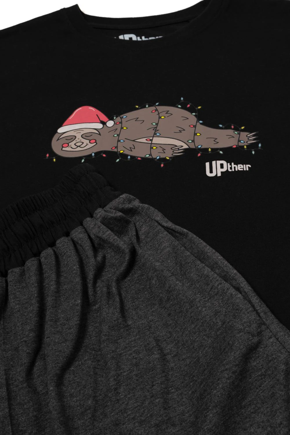 Uptheir Charm Christmas Pyjama Set - Charcoal Marl 7 Uptheir Charm Christmas Pyjama Set - Charcoal Marl - Image 5