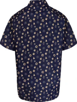Uptheir Albert All Over Gold Foil Print Shirt - Navy -Famous Menswear Store tumbnail 6f266947 b8fd 40b6 aa1f 9c91a53dbb1e
