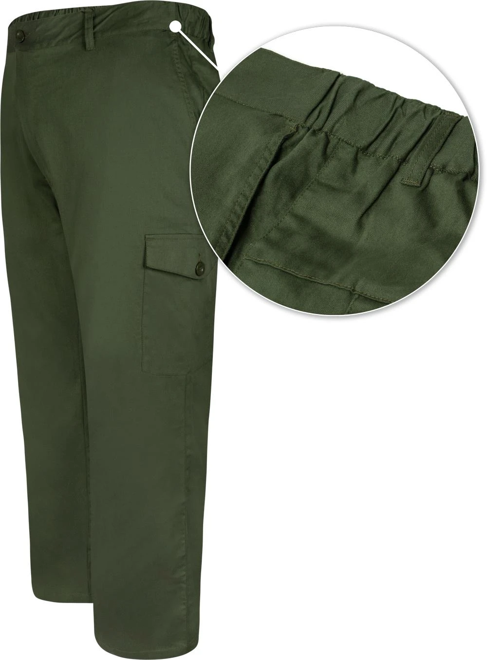 Uptheir Mali Elasticated Waist Cargo Pants - Jungle Green 4 Uptheir Mali Elasticated Waist Cargo Pants - Jungle Green - Image 2
