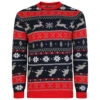 Kam Festive Reindeer Crew Neck Christmas Jumper - Red -Famous Menswear Store tumbnail 735dcfd4 4d17 45f7 b227 6898012389e9