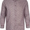 Double Two Long Sleeved Geometric Print Shirt - Burgundy -Famous Menswear Store tumbnail 78d3548e 374a 4e5f b94a b2b33296d407
