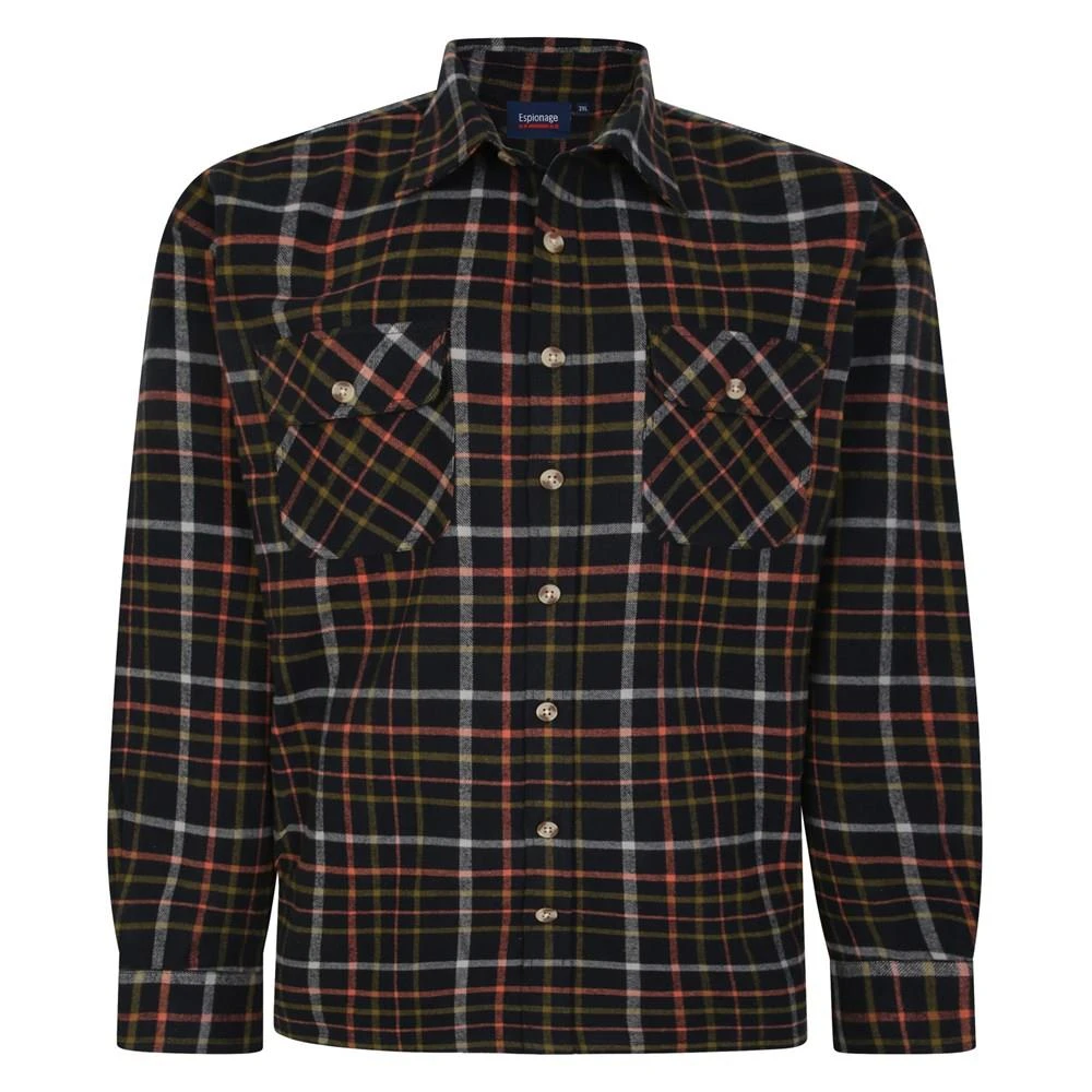 Espionage Long Sleeve Checked Over Shirt - Black Multi 3 Espionage Long Sleeve Checked Over Shirt - Black Multi