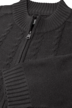 Uptheir Cole Zip Through Knitted Sweater - Charcoal -Famous Menswear Store tumbnail 7ab3d497 0571 4087 a165 754d3fcbabf4