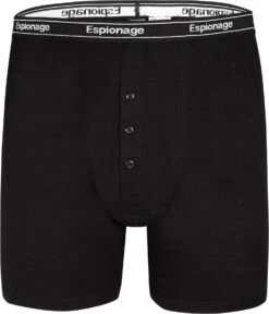 Espionage Elasticated Waist 2 Pack Boxer Shorts - Black -Famous Menswear Store tumbnail 7b4604d3 271d 4de0 a9b5 3193dcb9d56f