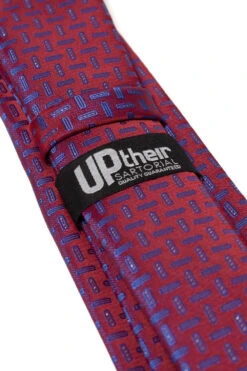 Uptheir All Over Classic Neat Pattern Extra Long Tie - Burgundy -Famous Menswear Store tumbnail 7ebe7eca 7940 4acd 94a0 57b980715317