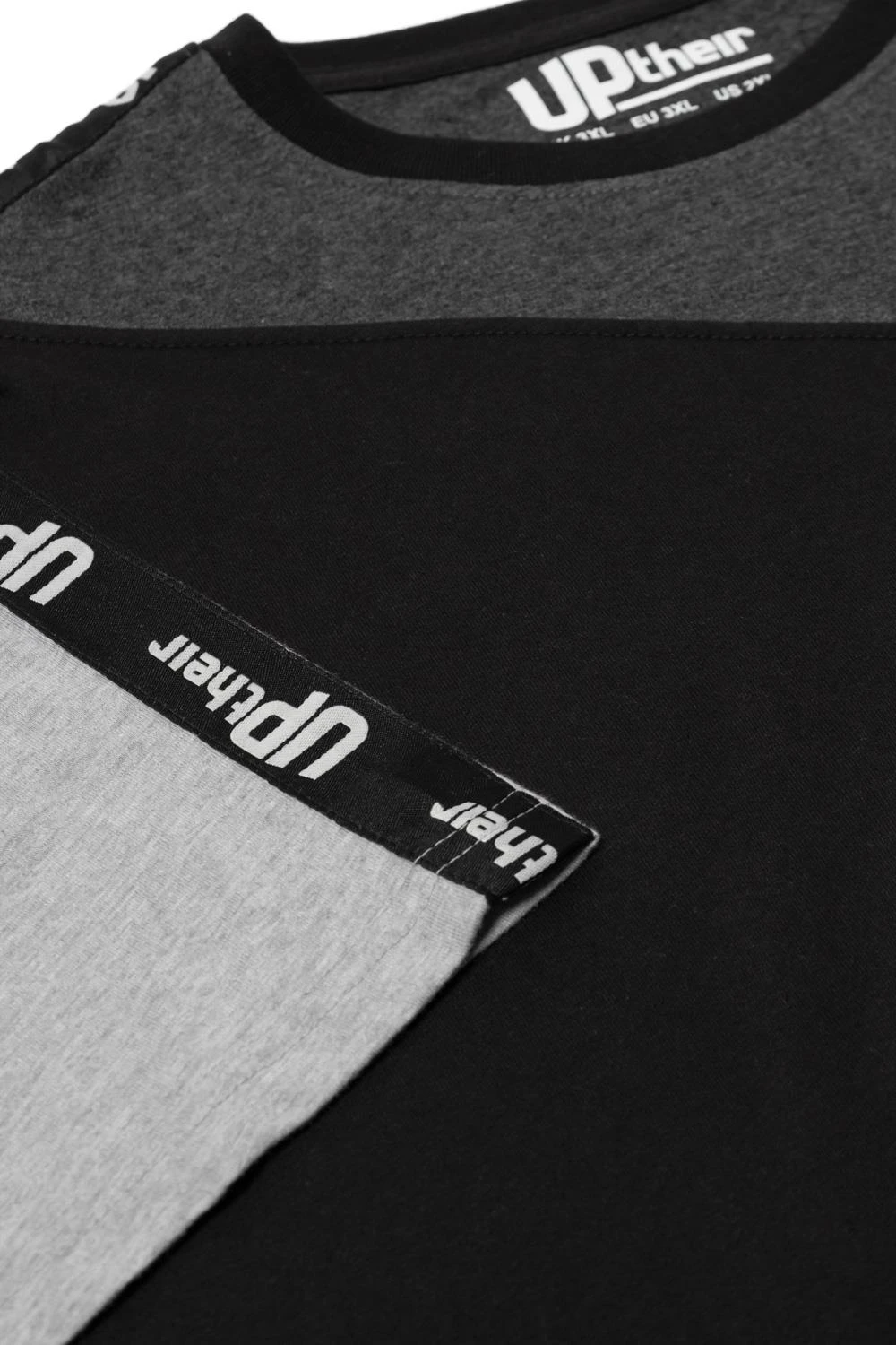 Uptheir Early Cut & Sew T-Shirt With Branded Taping - Grey 5 Uptheir Early Cut & Sew T-Shirt With Branded Taping - Grey - Image 3