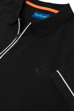 Grey Hawk TALL Smart Zip Neck Polo Shirt - Black -Famous Menswear Store tumbnail 8122eb41 271b 4ff6 8452 8163ce3b0367