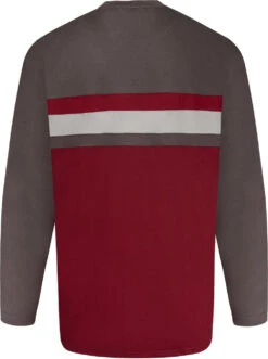 Uptheir Yarrow LS Cut & Sew Panel T-shirt - Burgundy Grey