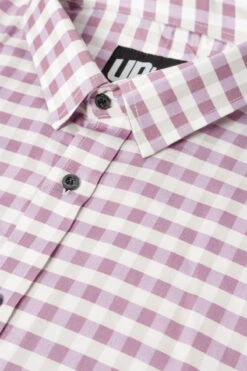 Uptheir Malpas Short Sleeve Checked Shirt - Lilac -Famous Menswear Store tumbnail 833a9a71 6714 45bf 9f80 5c91d5895844