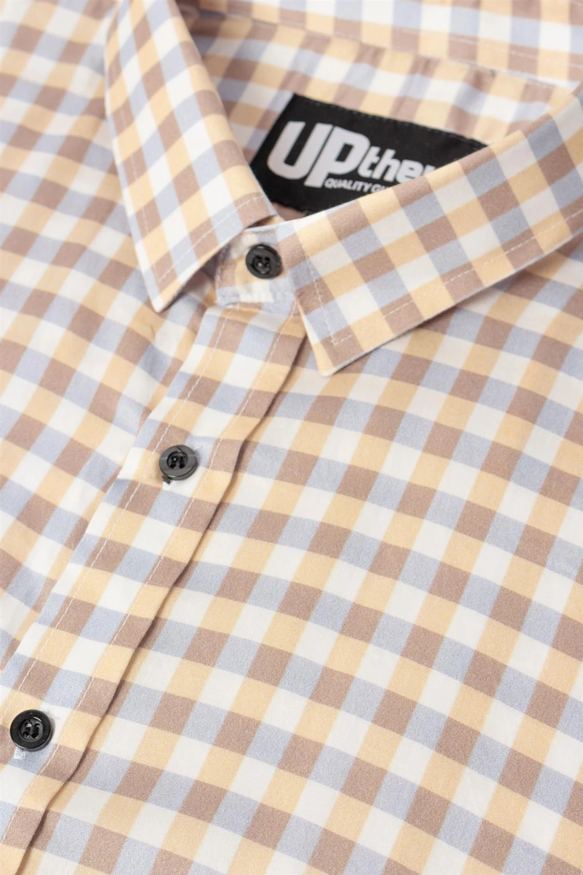 Uptheir Malpas Short Sleeve Checked Shirt - Yellow 6 Uptheir Malpas Short Sleeve Checked Shirt - Yellow - Image 4