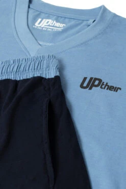 Uptheir Han V-Neck Short Sleeve Pyjama Set - Blue -Famous Menswear Store tumbnail 84da26fc 7748 42a8 8a72 7551dc5e3295