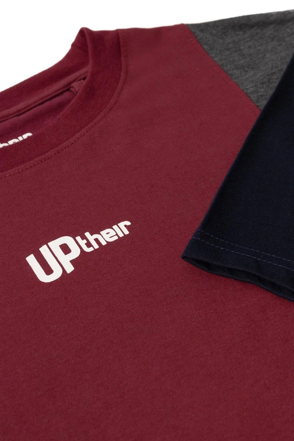 Uptheir Square Vertical Cut And Sew Block T-Shirt - Maroon 5 Uptheir Square Vertical Cut And Sew Block T-Shirt - Maroon - Image 3