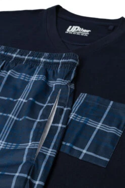 Uptheir Kenobi Check Print V-Neck SS Pyjama Set - Navy -Famous Menswear Store tumbnail 87c284ea 61d7 46f2 9bc5 27017b3ebb30
