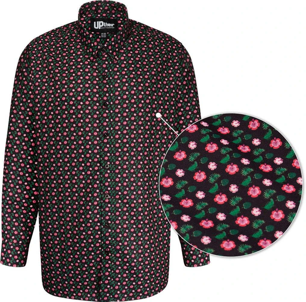 Uptheir Solo All Over Hawaiian Print Shirt - Dark Sapphire 4 Uptheir Solo All Over Hawaiian Print Shirt - Dark Sapphire - Image 2