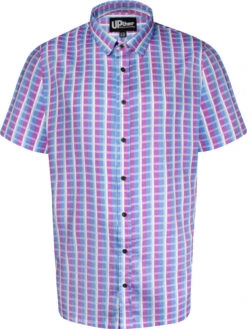 Uptheir Holmes Short Sleeve Checked Shirt - Purple -Famous Menswear Store tumbnail 8a28fe9e 2bd2 4cb9 8ef6 9c10c1826de4