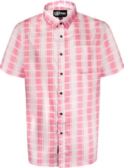 Uptheir Tarpourley SS Pocket Checked Shirt - Pink