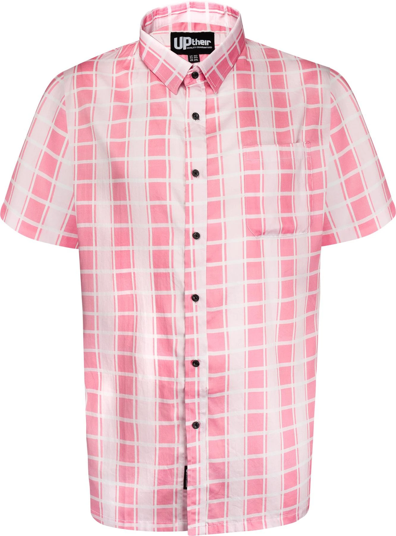 Uptheir Tarpourley SS Pocket Checked Shirt - Pink 3 Uptheir Tarpourley SS Pocket Checked Shirt - Pink