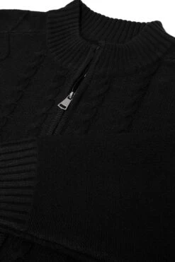 Uptheir Ember Zip Through Knitted Sweater - Black -Famous Menswear Store tumbnail 8b6441aa 4a94 460c be5e 09b7e74c1ec6 1