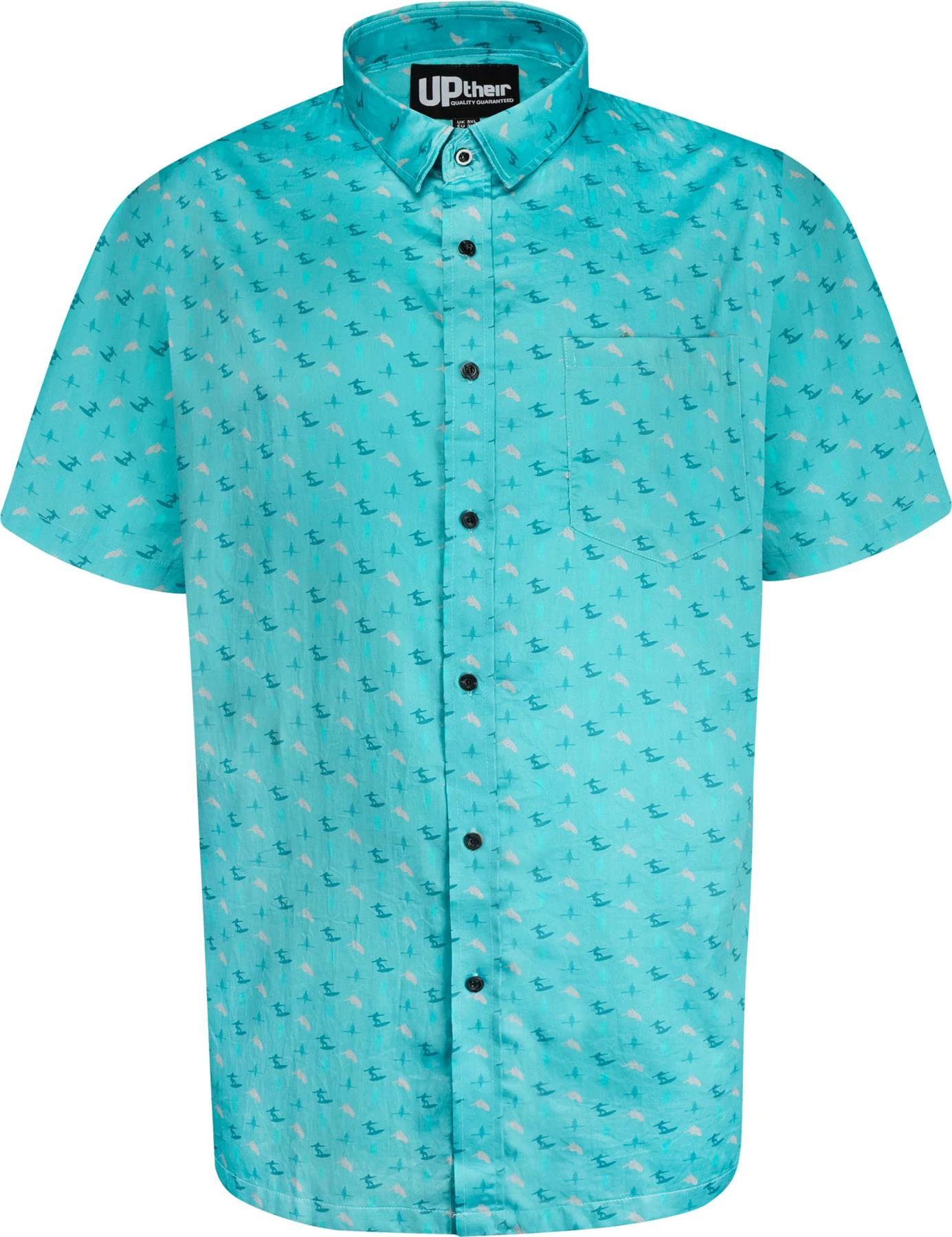 Uptheir Buxton Surfer Dude SS Print Shirt - Blue 3 Uptheir Buxton Surfer Dude SS Print Shirt - Blue