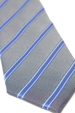 Uptheir All Over Diagonal Striped Extra Long Tie - Blue