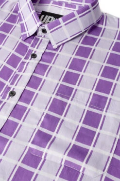 Uptheir Tarpourley SS Pocket Checked Shirt - Purple -Famous Menswear Store tumbnail 8d317204 eb9d 45ae a917 96cf38bde18e
