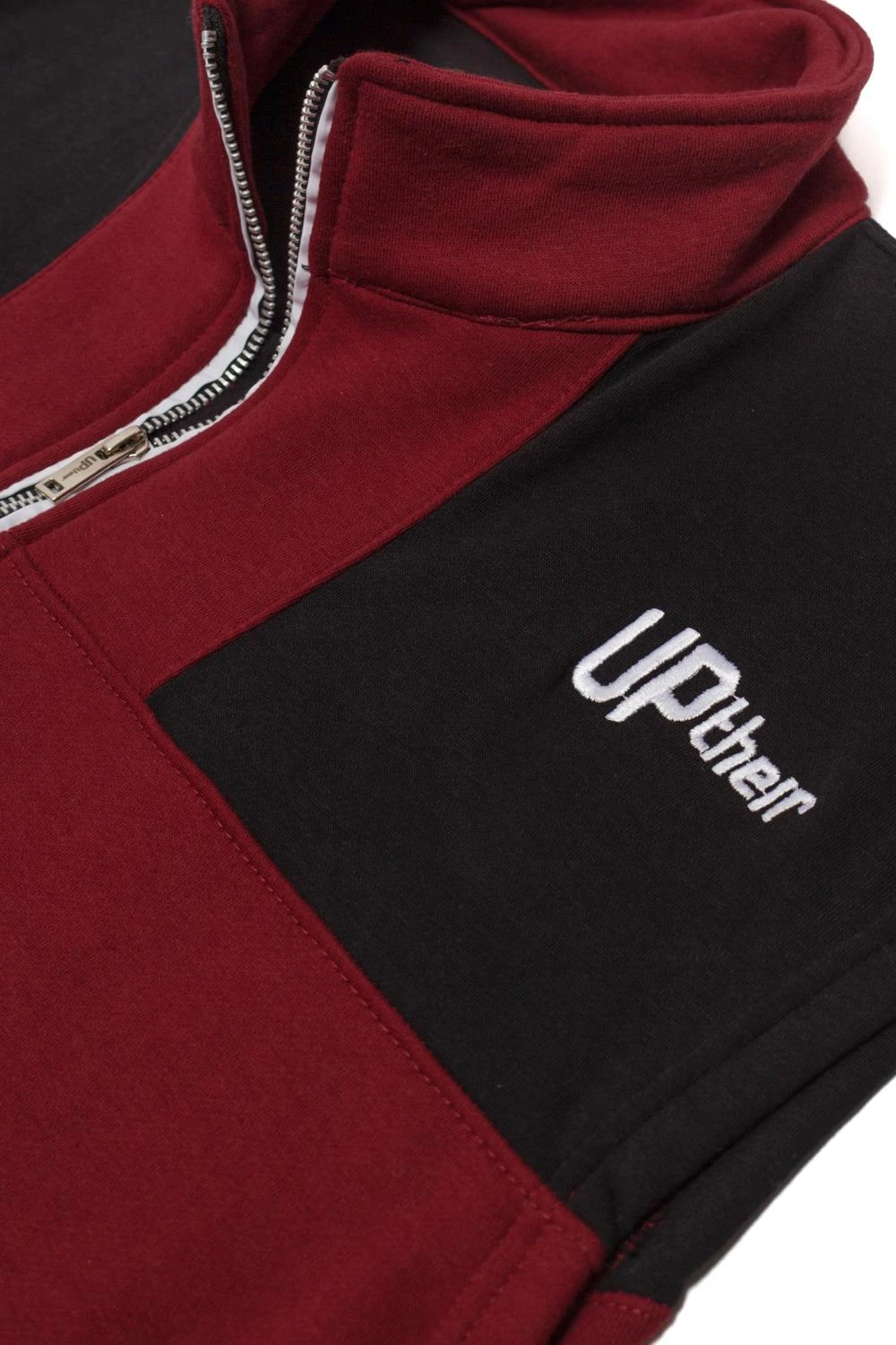 Uptheir The Roller Zip Through Gilet - Burgundy Black 5 Uptheir The Roller Zip Through Gilet - Burgundy Black - Image 3