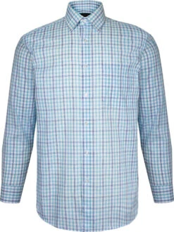 Basic Double Two Multicoloured Check Shirt - Turquoise