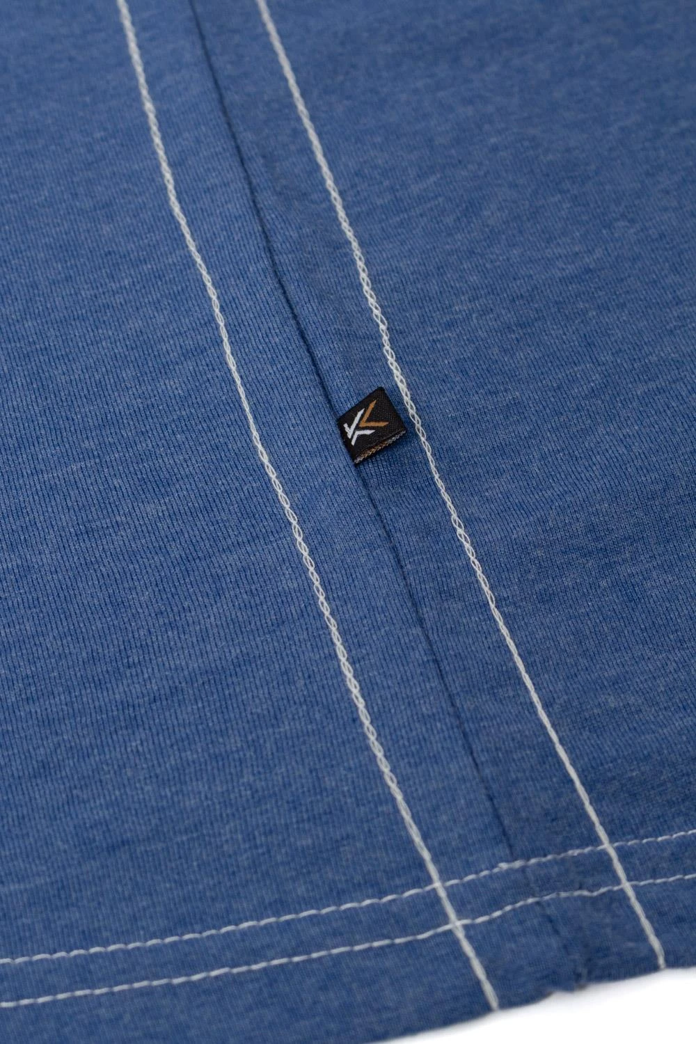 Kam Santa Monica Biker Club Print T-Shirt - Blue Marl 6 Kam Santa Monica Biker Club Print T-Shirt - Blue Marl - Image 4