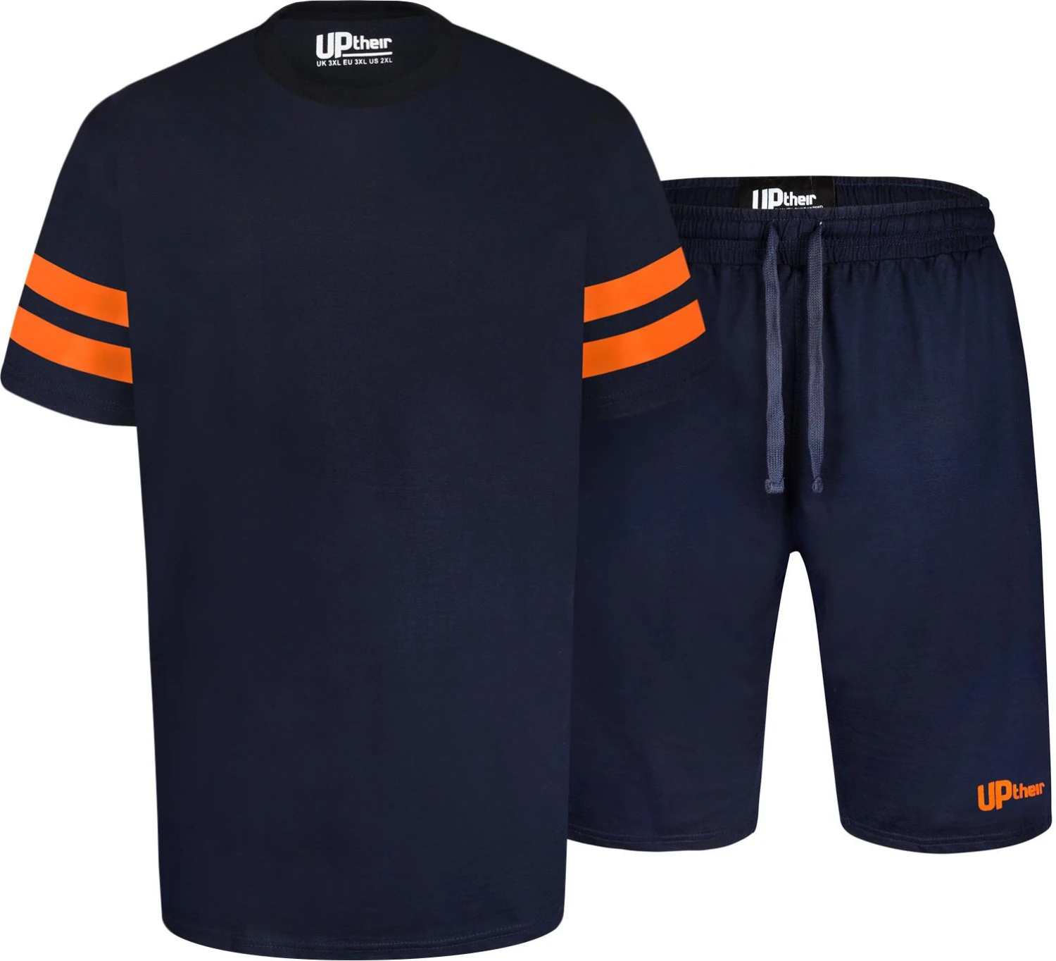 Uptheir Rey Arm Stripe Short Sleeve Pyjama Set - Blue 4 Uptheir Rey Arm Stripe Short Sleeve Pyjama Set - Blue - Image 2