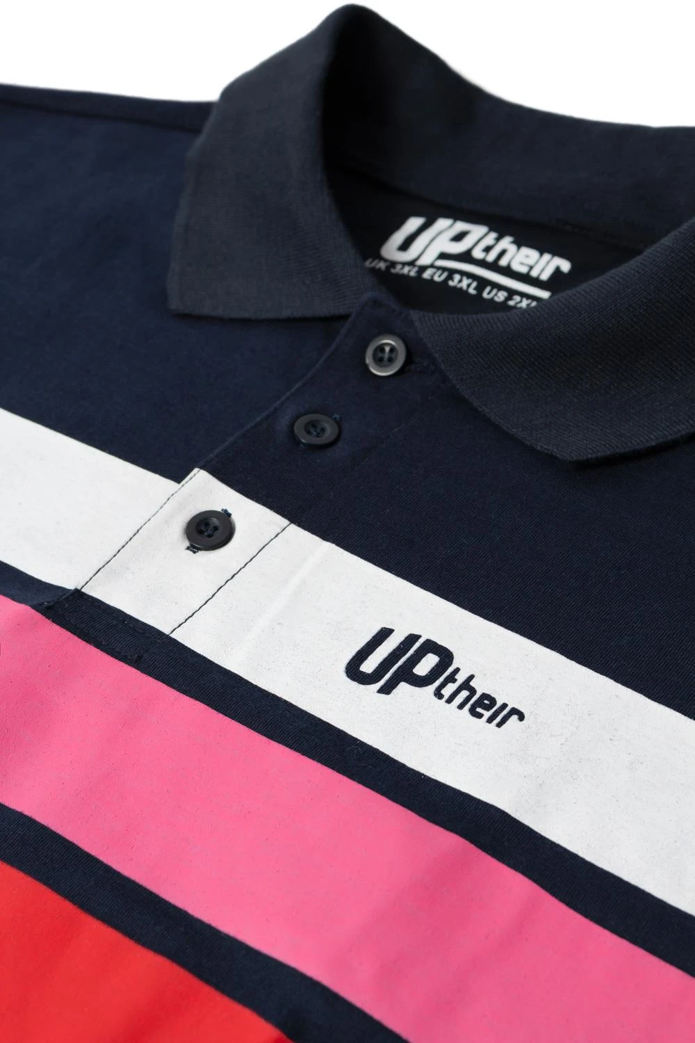 Uptheir Zain Chest Stripe Polo Shirt - Blue Red 5 Uptheir Zain Chest Stripe Polo Shirt - Blue Red - Image 3