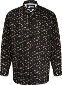 Uptheir Rue All Over Gold Foil Print Shirt - Black