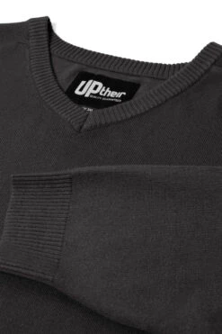 Uptheir Starling V-Neck Collar Knitted Sweater - Charcoal -Famous Menswear Store tumbnail 94edec7d 291a 4025 9291 1fe2a53e2ed0