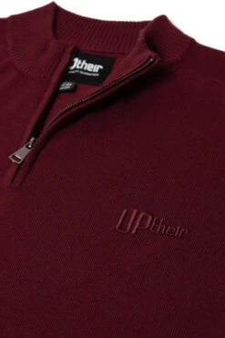 Uptheir Finch Essential Half Zip Knit Jumper - Cabernet -Famous Menswear Store tumbnail 9732ab7b 25e7 41b8 aff1 5be953738b01
