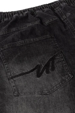 Uptheir Thrand TALL Elasticated Waist Denim Shorts - Black -Famous Menswear Store tumbnail 975d6d48 1503 4b15 a6f2 6589b27fbd44