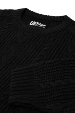 Uptheir Diaz Long Sleeve Cable Knit Sweater - Black -Famous Menswear Store tumbnail 9ad990d5 6fe2 4372 bf6f 566fa2d988dc 1