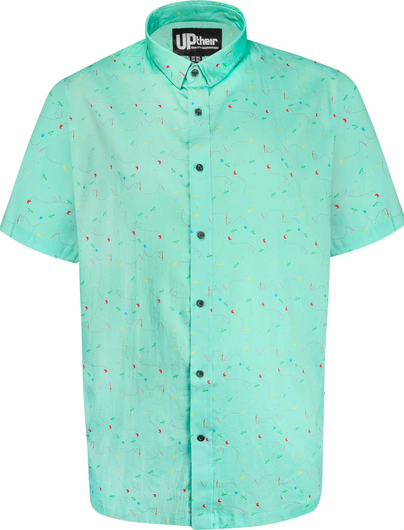 Uptheir Scafell Fishing Print Short Sleeve Shirt - Green 3 Uptheir Scafell Fishing Print Short Sleeve Shirt - Green