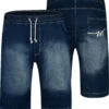 Uptheir Thrand TALL Elasticated Waist Denim Shorts -Dk Blue -Famous Menswear Store tumbnail 9e4fd0b9 1d43 4419 844b 191e9c35e454