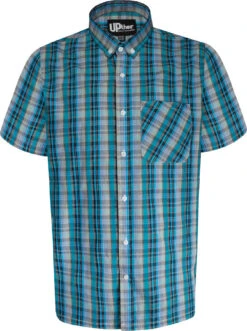 Uptheir Siena Short Sleeve Checked Shirt - Blue