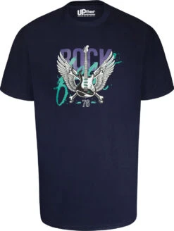 Uptheir Strange Rock Guitar Graphic Print T-Shirt - Navy -Famous Menswear Store tumbnail a075eff9 f63a 439e acef 61f538d64081