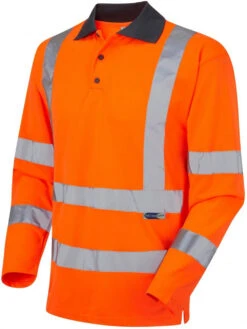 Leo Woolsery Long Sleeve Polo Shirt - Orange -Famous Menswear Store tumbnail a0c2628f aadc 4fc8 a0ce 8fb766db8773 1