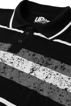 Uptheir Cain TALL Distressed Striped Polo Shirt - Black -Famous Menswear Store tumbnail a1fdc375 c5c6 408d a5ac 25cb3b70f15e