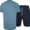 Duke D555 Stanmore Tall T-Shirt And Shorts Loungewear Set - Blue