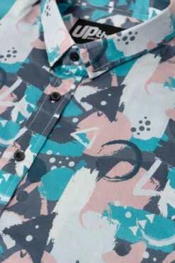 Uptheir Arderin Abstract Patterned SS Shirt - Grey Pink -Famous Menswear Store tumbnail a3d4cbd4 0c50 4552 857b e0f0c29fd796
