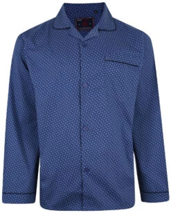 Kam Dobby All Over Print Pyjama Set - Denim