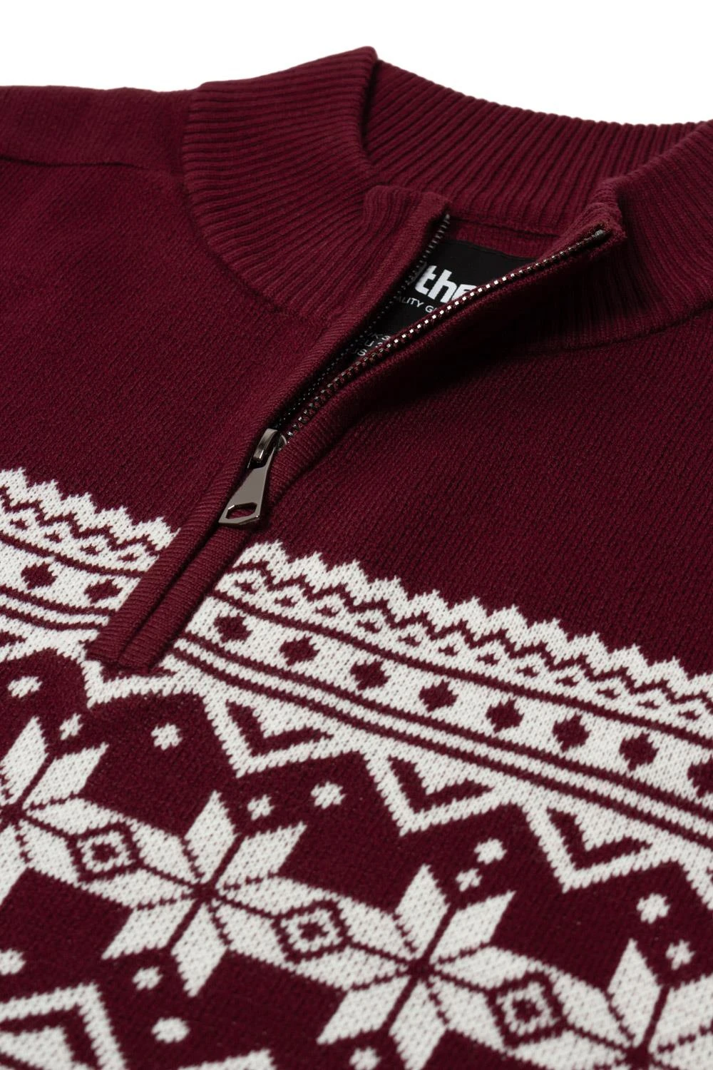 Uptheir Dasher Half Knit Jumper - Cabernet 5 Uptheir Dasher Half Knit Jumper - Cabernet - Image 3