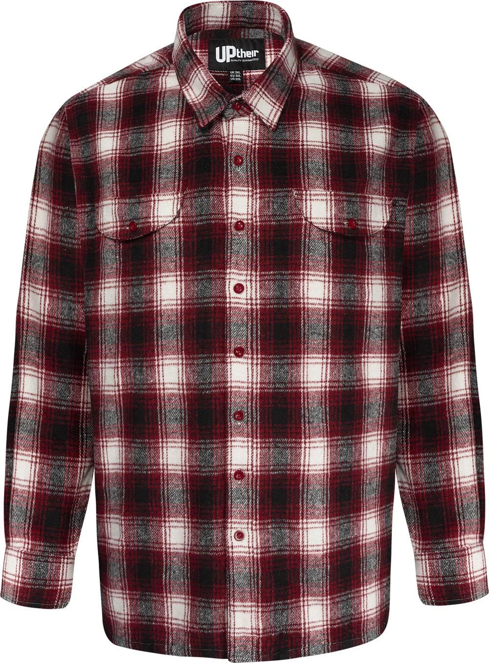 Uptheir Argan Long Sleeved Flannel Shirt - Cabernet 4 Uptheir Argan Long Sleeved Flannel Shirt - Cabernet - Image 2