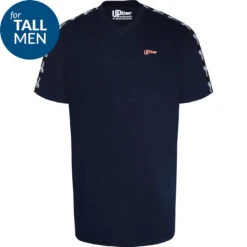 Uptheir Tri Two TALL Shoulder Tape V-Neck T-Shirt - Navy -Famous Menswear Store tumbnail a90ebcbe e2a5 4775 a23c 47d601e51289