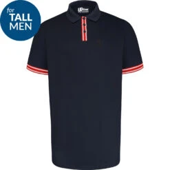 Uptheir Butter TALL Striped Tape Detail Polo Shirt - Navy -Famous Menswear Store tumbnail a919acd9 6270 4172 be32 2ebdef036d19
