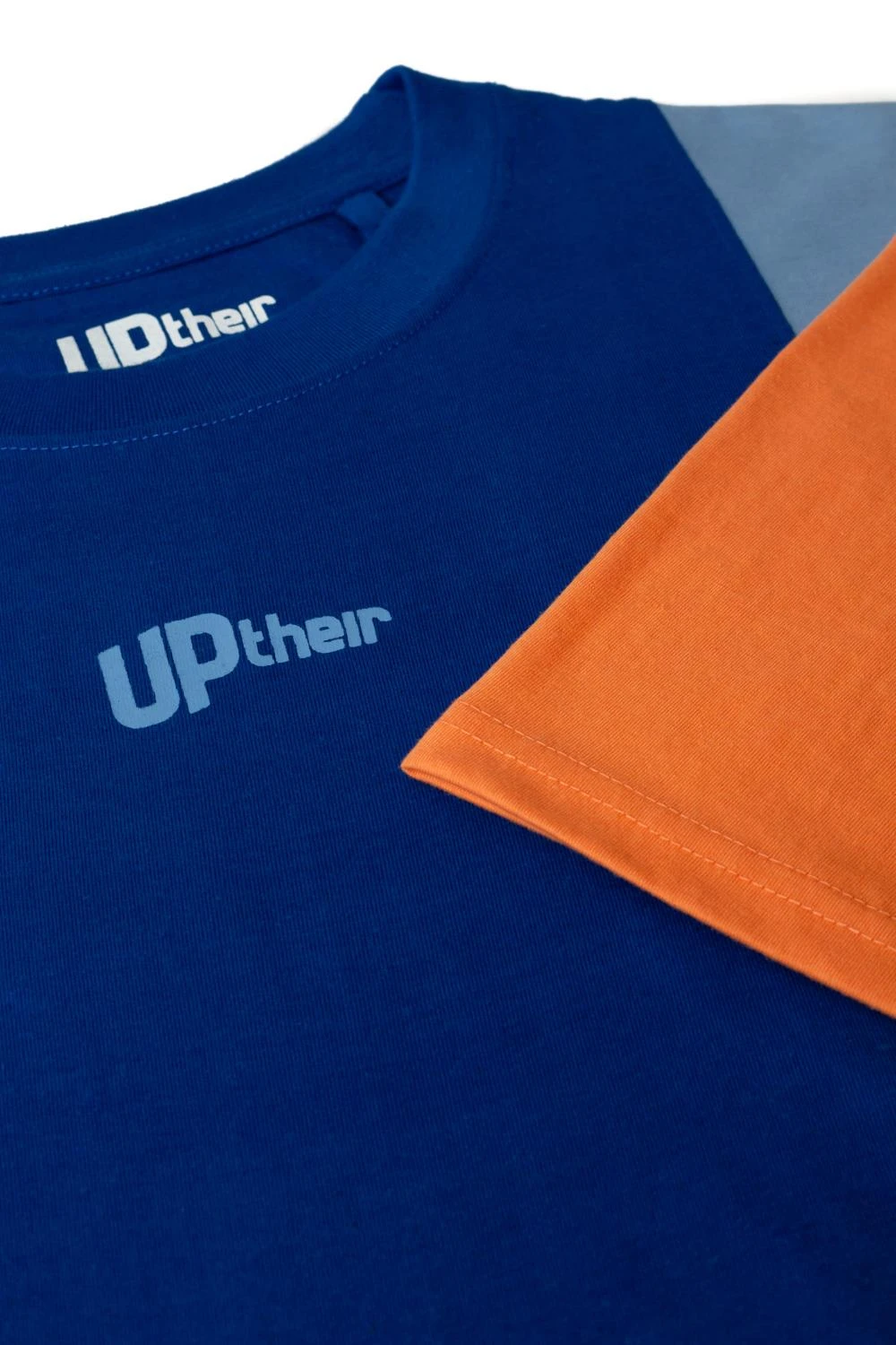Uptheir Square Vertical Cut And Sew Block T-Shirt - Blue 5 Uptheir Square Vertical Cut And Sew Block T-Shirt - Blue - Image 3
